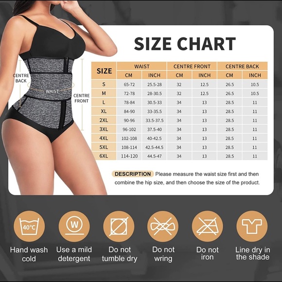 Waist Trainer for Women Plus Size Neoprene Sauna Sweat Workout Girdle Waist Cinc - Picture 6 of 7